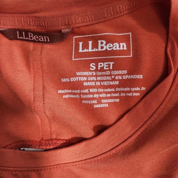 L.L. Bean Womens Petite Beyond Soft Orange Tank Top-Size SP - Picture 6 of 7